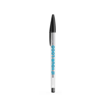 Klassieke transparante plastic pen met zwarte inkt BIC® Cristal®
