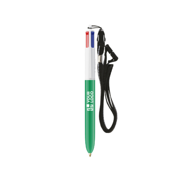 Plastic pen met lanyard om op te hangen en 4-kleureninkt BIC®