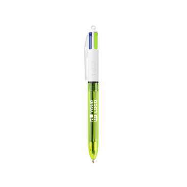 Plastic balpen met fijne markeerstift en 4 kleuren Fluo BIC®