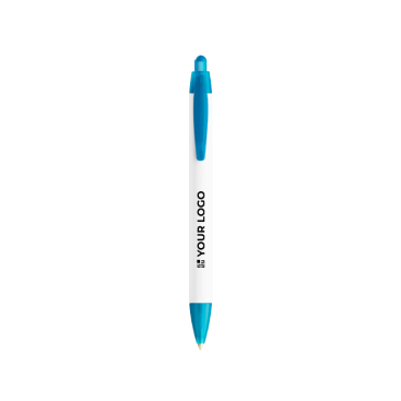 BIC® balpen van gerecycled plastic met brede houder en blauwe inkt