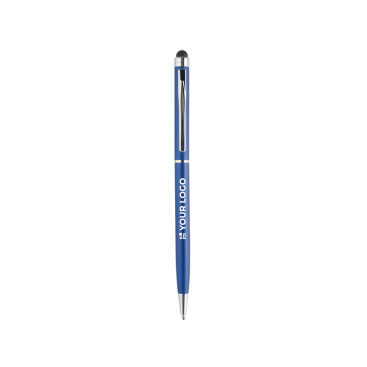 Multifunctionele metalen pen met touch stylus en blauwe BIC®-inkt