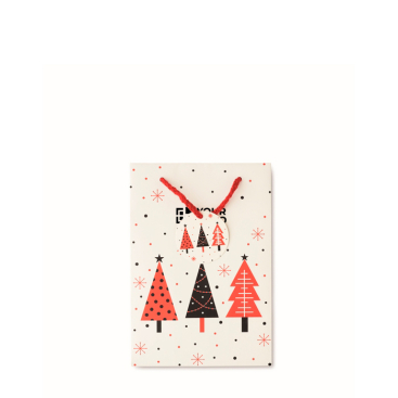 Kleine cadeauzak van papier met kerstthema