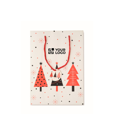 Grote kerst cadeauzak van papier met kerstthema