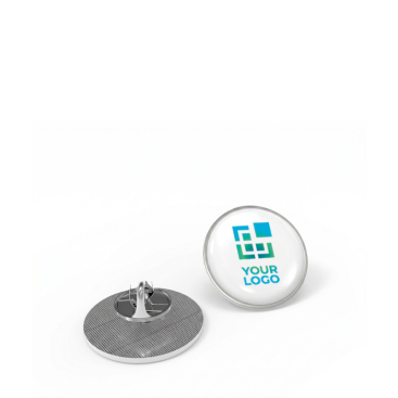 Ronde metalen pin met bolle afwerking en veilige sluiting