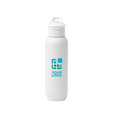 Thermofles van gerecycled roestvrij staal met rietje 500 ml