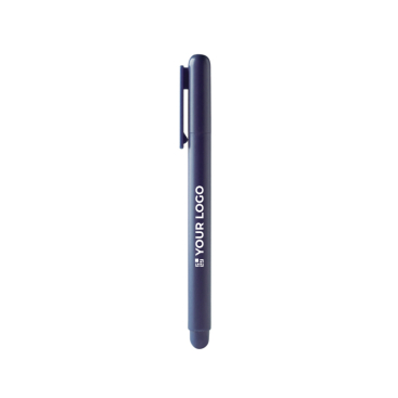 Kunststof rollerpen met dop en bijpassende clip, blauwe inkt