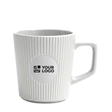 Keramische mok 320 ml met matte buitenkant en geribbeld design