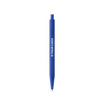 Klikpen met matte zeshoekige houder, blauwe inkt