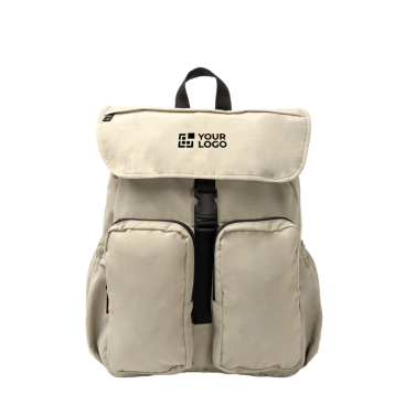 Nylon rugzak met ruim compartiment en koordsluiting PC 15''