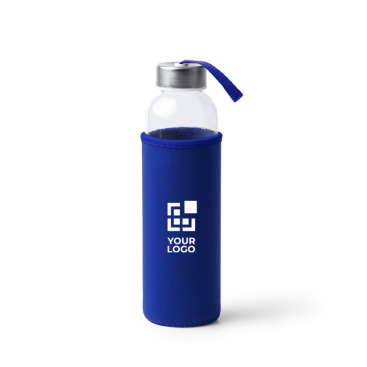 Glazen bidon met neopreen hoes en draagriem 500 ml