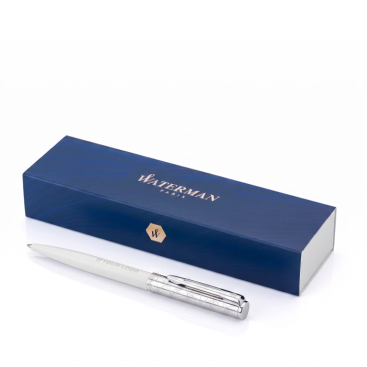 Luxe roestvrijstalen pen met blauwe inkt Waterman