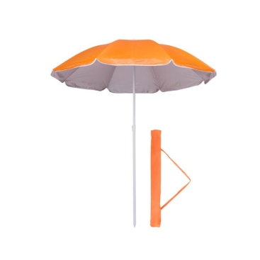 Polyester parasol in kleur met witte rand en UV-coating, Ø150