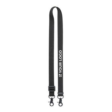 RPET-lanyard met gesp en metalen musketons BrandCharger