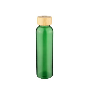 Gekleurde glazen fles met matte coating en bamboe schroefdop 500ml