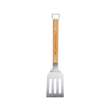 BBQ-spatel met flesopener en houten handvat