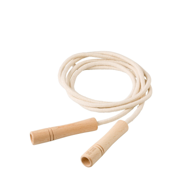 Springtouw van katoen en polyester met FSC houten handgrepen