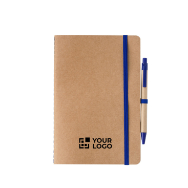 A5-notitieboek van gerecycled karton met pen en blanco vellen