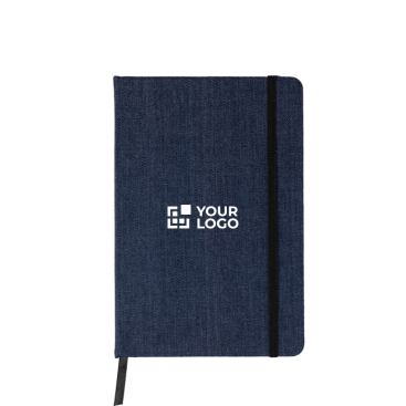 A5 gelijnd notitieboek van denimstof met casual afwerking