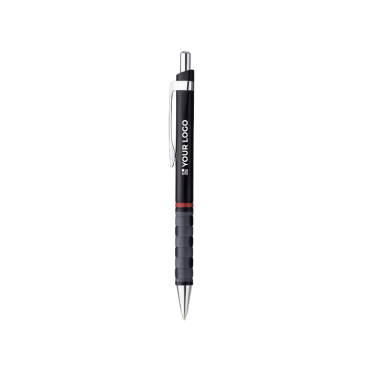 Plastic balpen met blauwe inkt en rubberen antislip grip - Rotring
