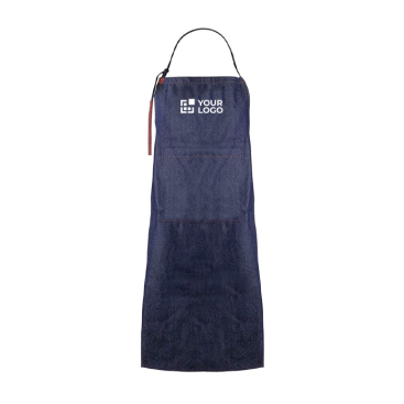 Denim schort van katoen met PU-details, 190 g/m²