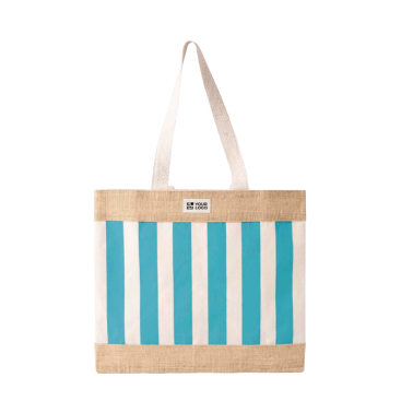 Tas van gerecycled katoen en jute met ruitdesign 220 g/m²