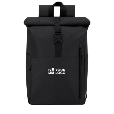 Rolltop rugzak van RPET voor 15'' laptop, geschikt voor trolley