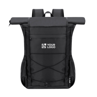 RPET rolltop rugzak met dubbele sluiting en 15'' laptopvak