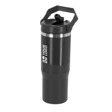 Thermobeker met dubbele wand, rietje en draaghandvat 900 ml