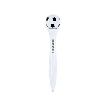 Draaibare antistresspen met voetbaldesign, blauwe inkt