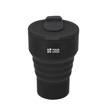 Opvouwbare siliconen beker met schuifmondstuk 350 ml