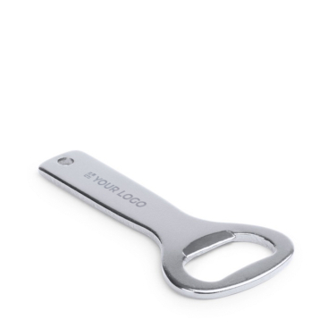 Kleurrijke aluminium flesopener met ophang gaatje zilver