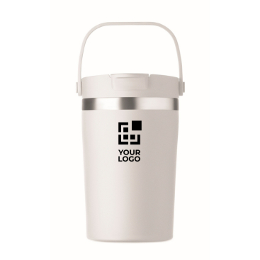 Dubbelwandige beker met handvat van gerecycled roestvrij staal 350 ml