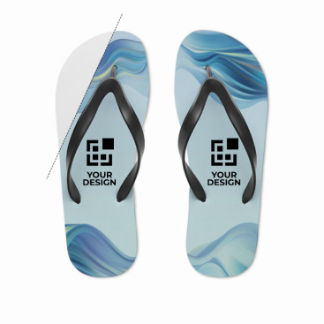 Zwarte slippers met sublimatiebedrukking - Beach Sublim 