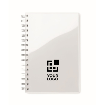 Duurzaam notitieboek bedrukt met logo wit