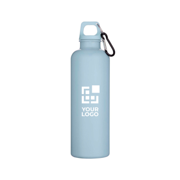 Stevige, lichte waterfles van gerecycled plastic met karabijnhaak 750 ml