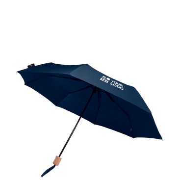 Handmatig RPET-paraplu van pongee polyester met houten handvat Ø99 cm