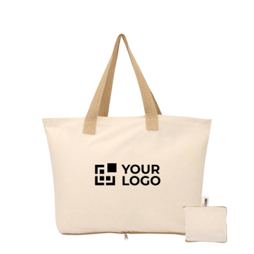 Opvouwbare tas van gerecycled katoen met GRS-certificaat 7L 140 g/m2