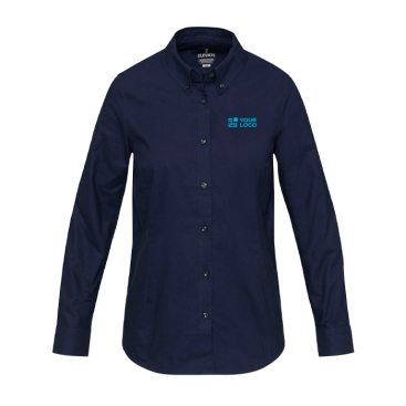 Oxford damesblouse met lange mouwen en rechte pasvorm