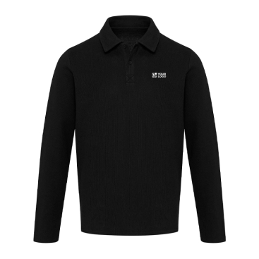Unisex katoenen polo met lange mouwen in piqué 245 g/m2