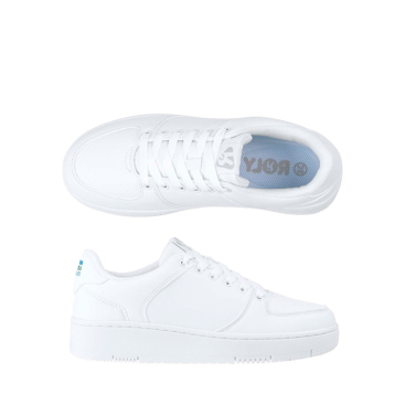Witte unisex casual sneaker met rubberen zool Roly