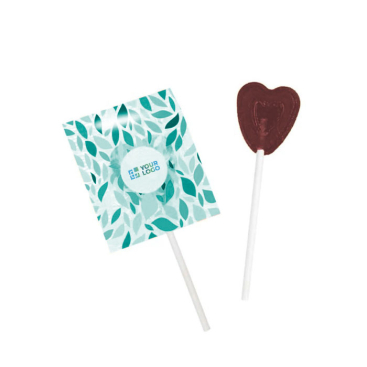 Originele hartvormige lolly met personaliseerbare verpakking