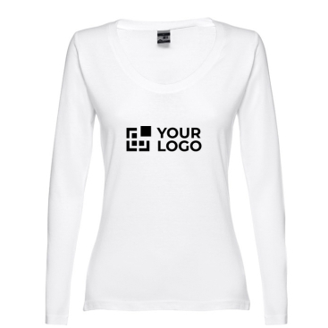 Reclame shirts met lange mouwen voor vrouwen weergave met jouw bedrukking