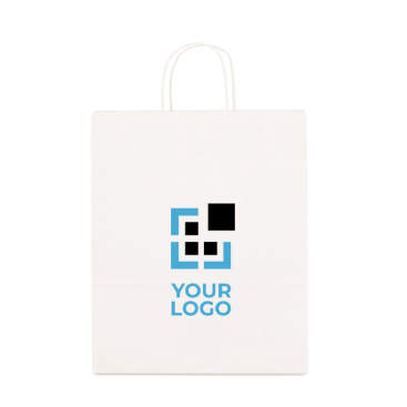 Grote witte papieren tas met logo voor reclame weergave met jouw bedrukking