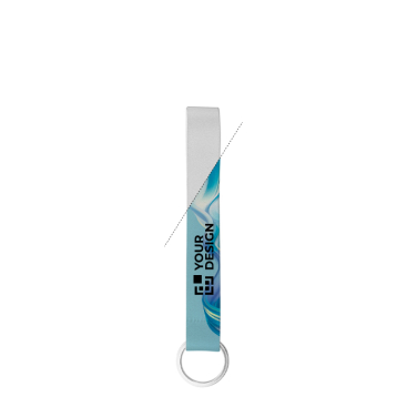 Korte lanyard van gerecycled polyester voor sublimatie 2 x 1,5cm