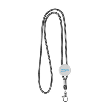 Moderne buisvormige polyester lanyard met karabijnhaak, 3 cm met jouw bedrukking