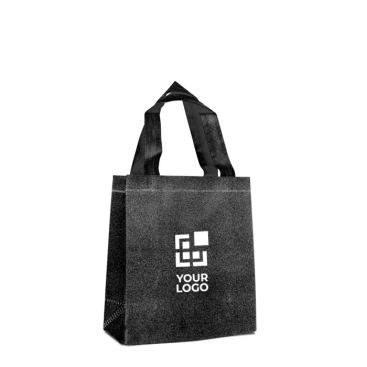 Non-woven tas met glitterafwerking en riemen 130 g/m² met jouw bedrukking