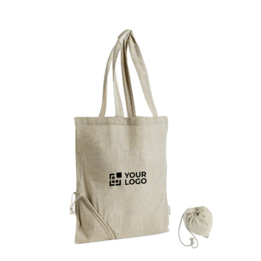 Opvouwbare tas van katoen melange met hengsels 150 g/m²