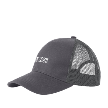 5-panel trucker cap met sluiting en gebogen klep 250 g/m2