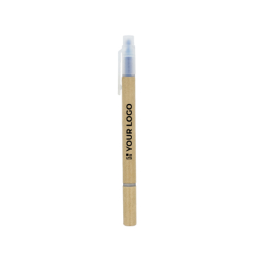 Balpen met fluo markeerstift en navulbare blauwe inkt