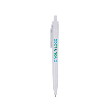 Plastic pen met blauwe inkt om te bedrukken